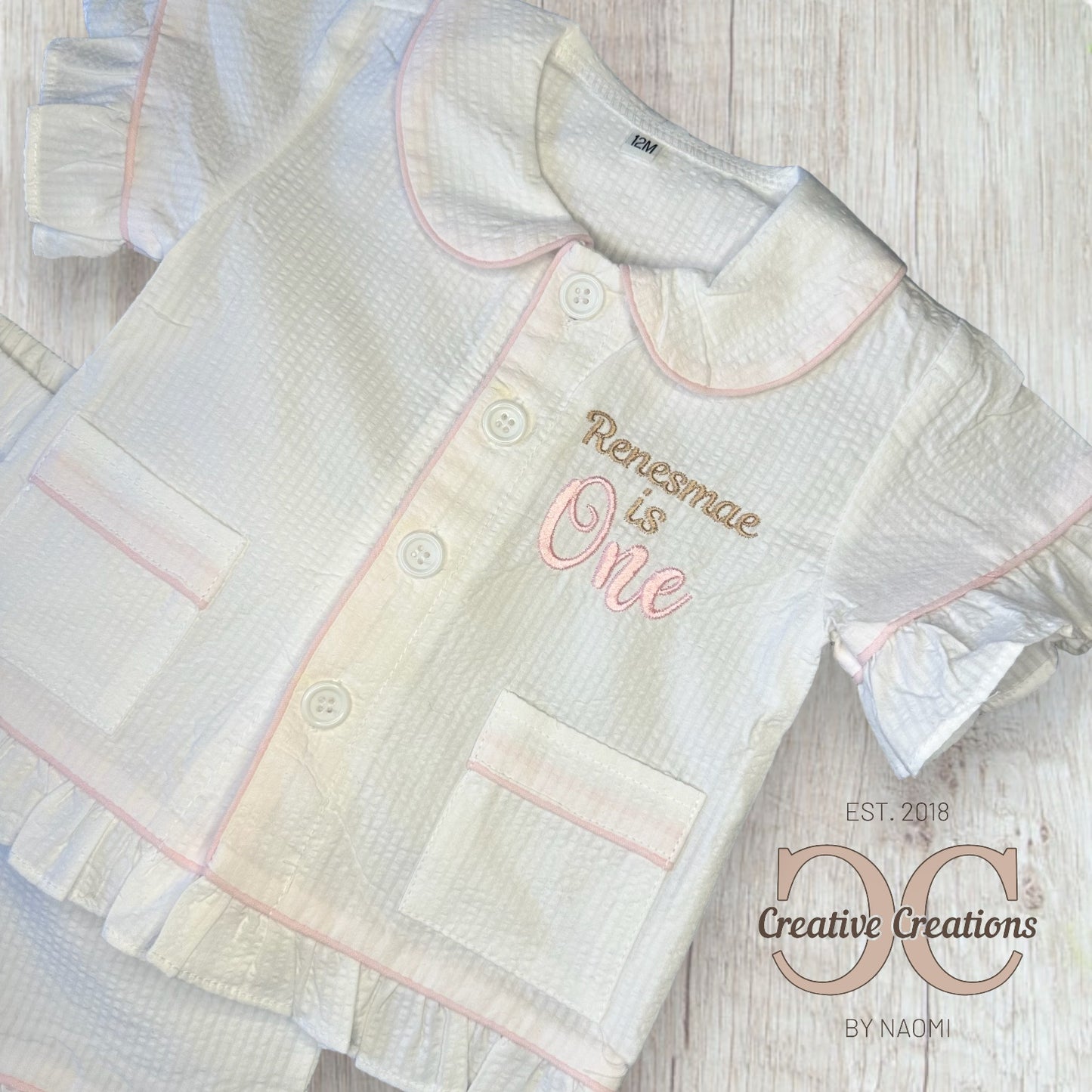 Frilled Button Birthday Pyjamas