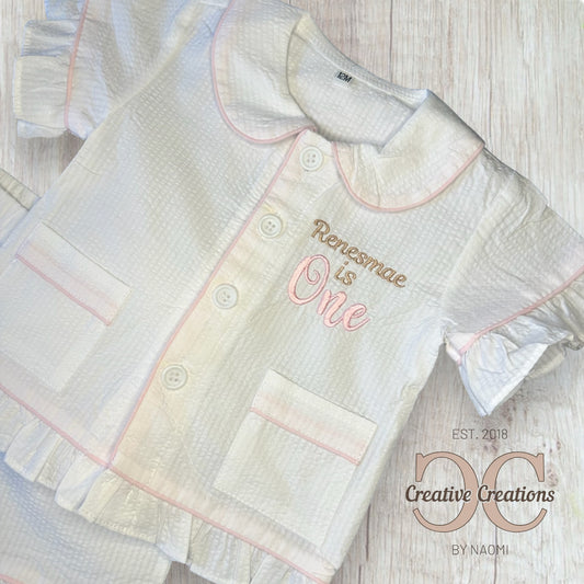 Frilled Button Birthday Pyjamas
