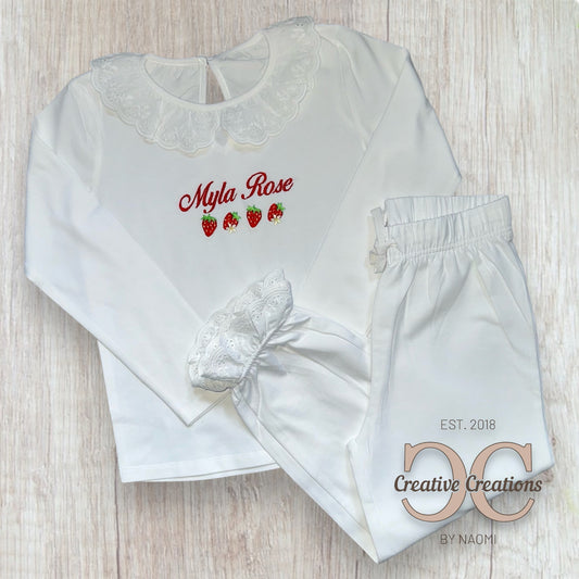 Frill Strawberry Loungeset/Pyjamas