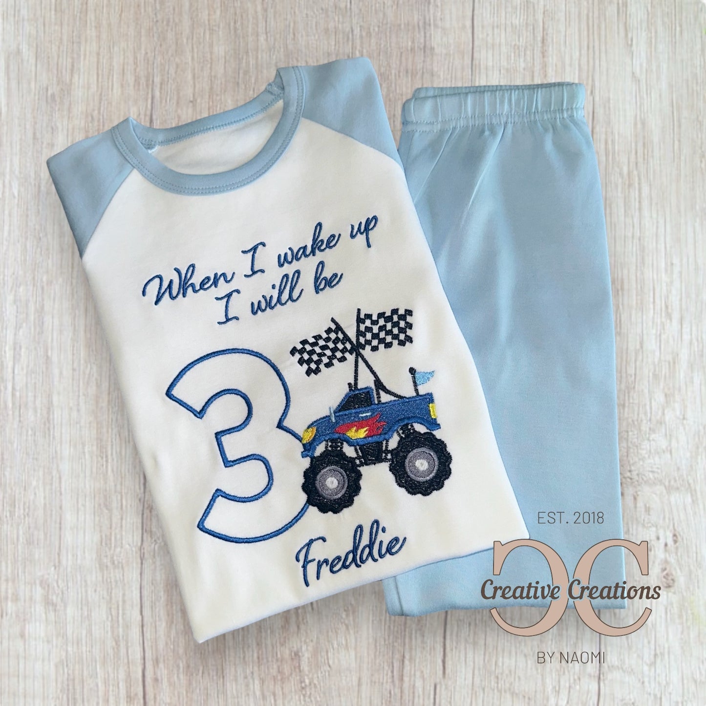 Monster Truck Birthday Pyjamas