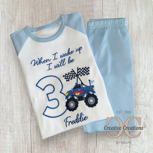 Monster Truck Birthday Pyjamas