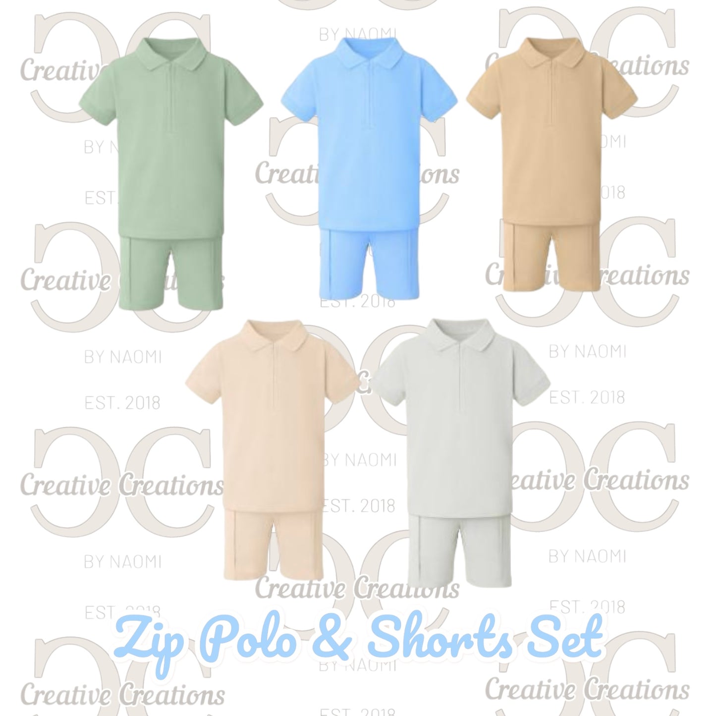 Zip Polo & Shorts Set