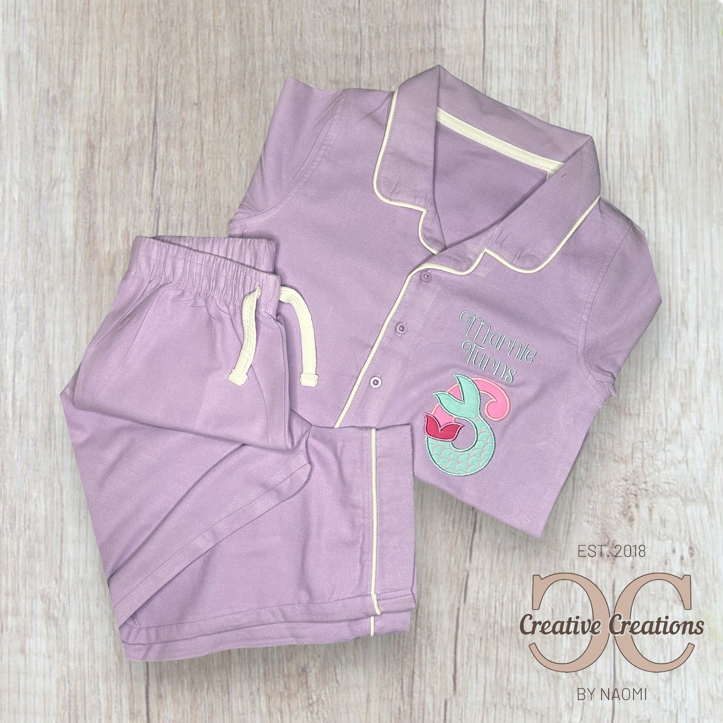 Classic Mermaid Birthday Pyjamas